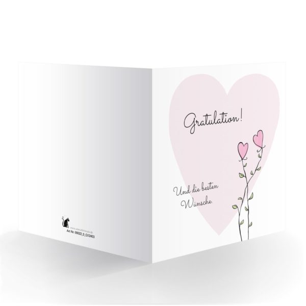 Kartenkaufrausch Quadrat Karten in weiß: Romantische Glückwunschkarte zur Hochzeit
