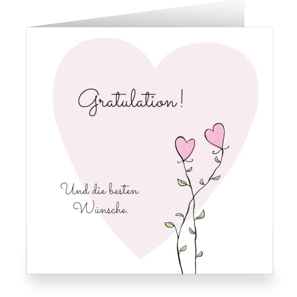 Kartenkaufrausch: Romantische Glückwunschkarte zur Hochzeit aus unserer Hochzeits Papeterie in weiß
