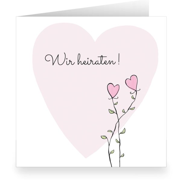 Kartenkaufrausch: Romantische Herz-Blumen Hochzeitsanzeigen Grußkarte: aus unserer Anzeige Papeterie in weiß