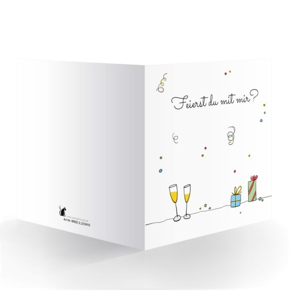 Kartenkaufrausch Quadrat Karten in weiß: Schöne, große Party Einladungskarte