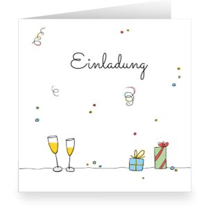 Kartenkaufrausch: Nette Party Einladungskarte aus unserer Einladung Papeterie in weiß