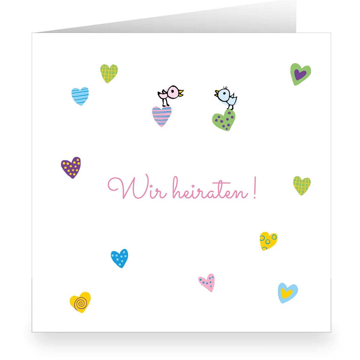 Kartenkaufrausch: Liebevolle große Hochzeits Anzeigenkarte aus unserer Anzeige Papeterie in weiß
