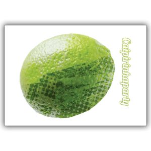 Trendige Cocktail Sommer Party Einladungskarte mit Limette: Caipirinha Party