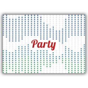 Coole Einladungskarte zur Wave Party im Wellen Look: Party