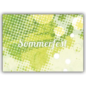 Frische Sommer Party Einladungskarte im coolen gelb grün: Sommerfest