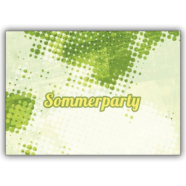 trendige frische Party Einladungskarte für ein Sommerfest