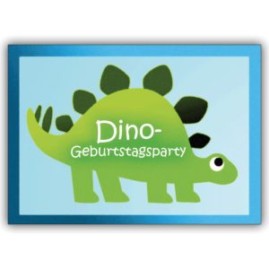 Lustige Dinosaurier Einladungskarte zum Kindergeburtstag: Dino-Geburtstagsparty