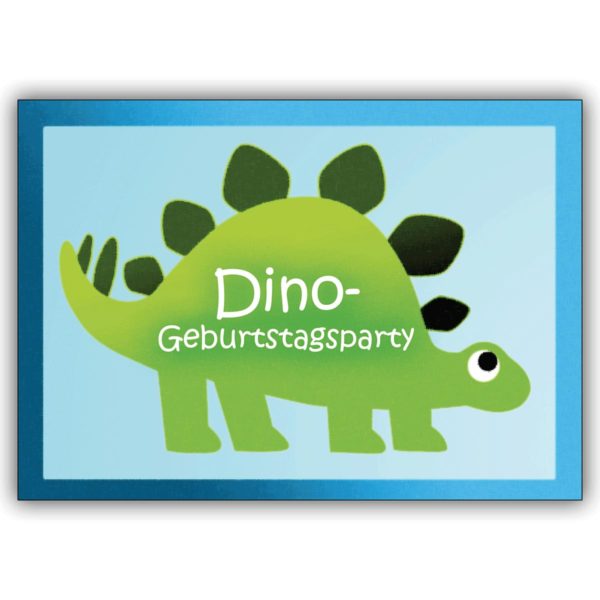 Lustige Dinosaurier Einladungskarte zum Kindergeburtstag: Dino-Geburtstagsparty
