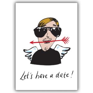 Trendige Grußkarte für coole Romantiker: Let's have a date!