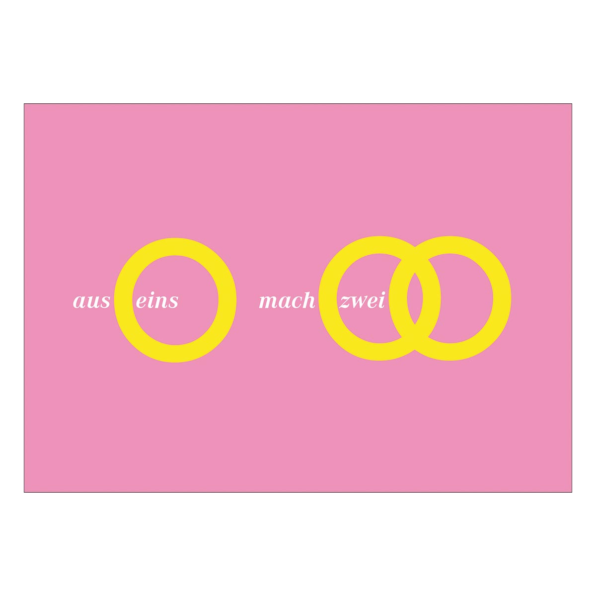 Schicke Designer Hochzeitsanzeige oder Hochzeitskarte (rosa): aus eins mach zwei –