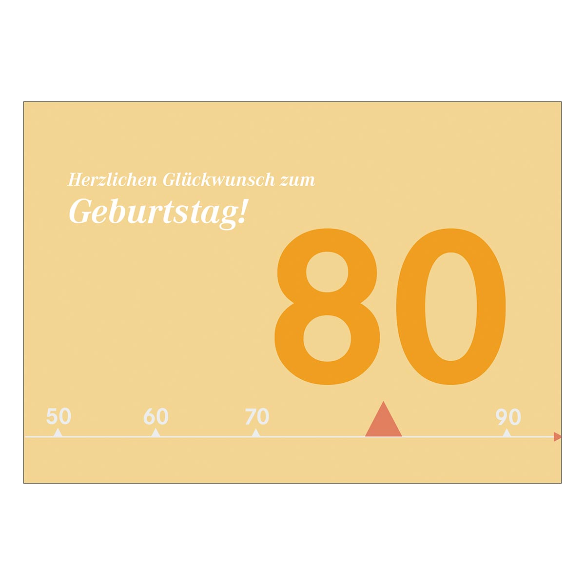 Moderne sonnige Geburtstagskarte zum 80. Geburtstag