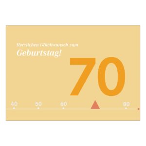Moderne sonnige Geburtstagskarte zum 70. Geburtstag