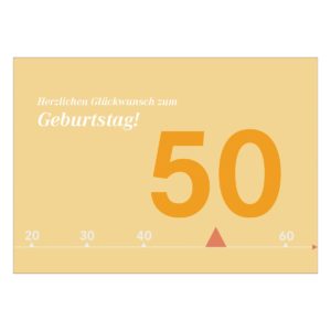 Moderne sonnige Geburtstagskarte zum 50. Geburtstag