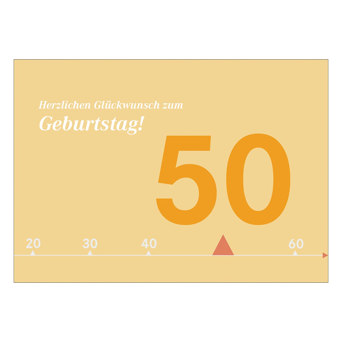 Moderne sonnige Geburtstagskarte zum 50. Geburtstag