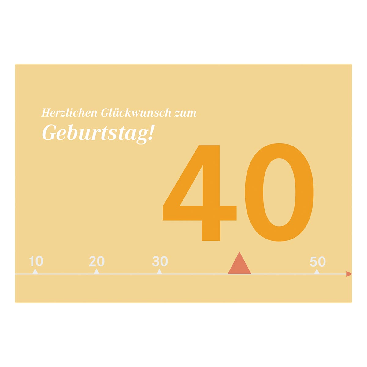 Moderne sonnige Geburtstagskarte zum 40. Geburtstag