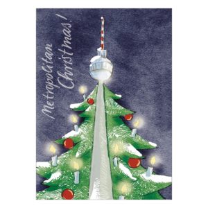 Trendige Berlin Weihnachtskarte mit Berliner Fernsehturm: Metropolitan Christmas!