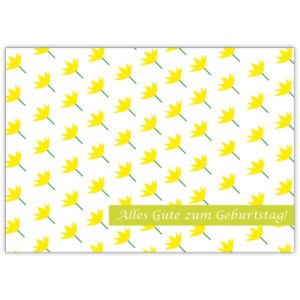 Schöne Geburtstagskarte mit gelben Blumen: Alles Gute zum Geburtstag!