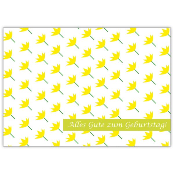 Schöne Geburtstagskarte mit gelben Blumen: Alles Gute zum Geburtstag!
