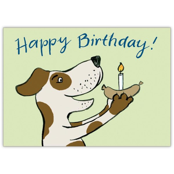 Süße Geburtstagskarte für Hunde Liebhaber mit Hund: Happy Birthday!
