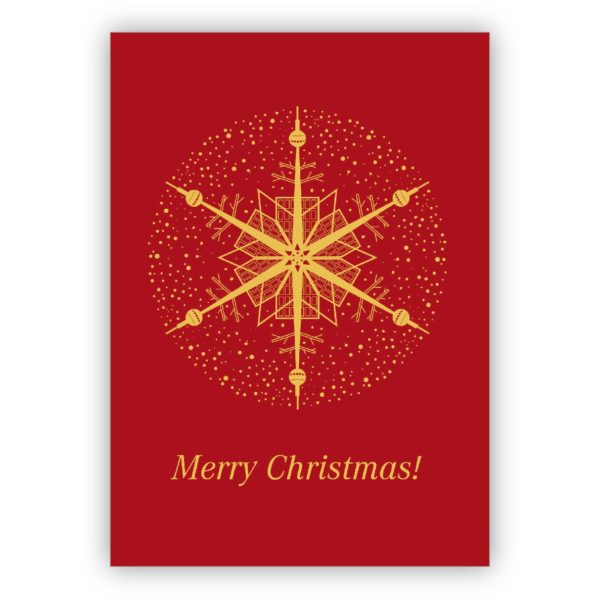 Schicke Berliner Weihnachtskarte auf rotem Grund mit dem Fernsehturm: Merry Christmas