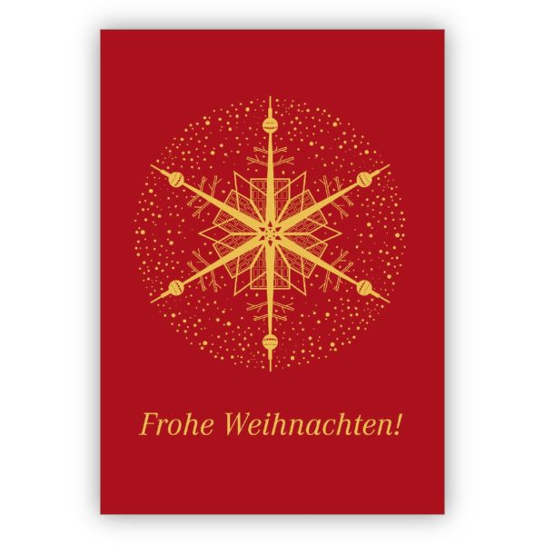 Trendige Berliner Weihnachtskarte auf rotem Grund mit dem Fernsehturm: Frohe Weihnahcten