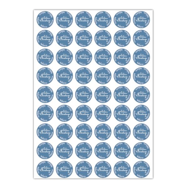 Kartenkaufrausch Sticker in blau: Aufkleber "Schöne Feiertage"