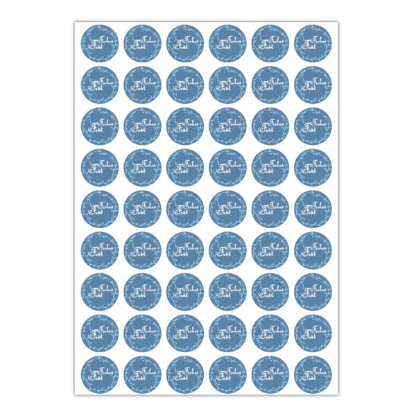 Kartenkaufrausch Sticker in blau: 48 schöne Weihnachts Aufkleber