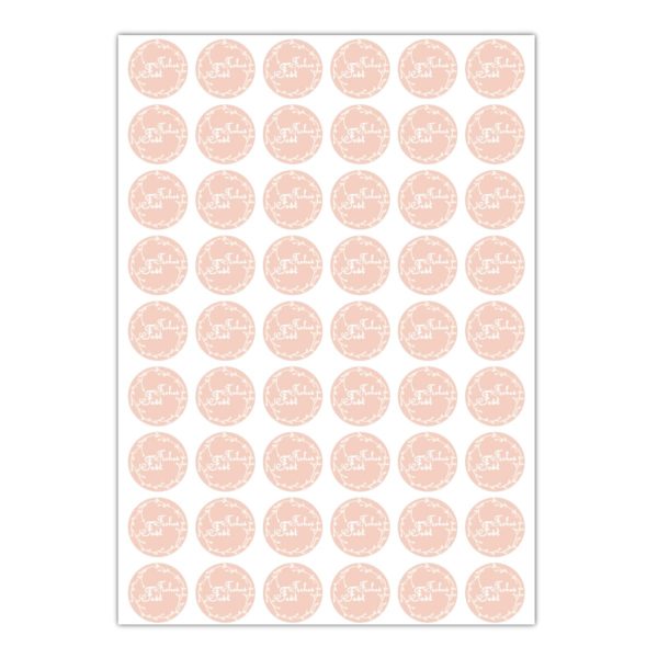 Kartenkaufrausch Sticker in rosa: Aufkleber "Frohes Fest" auf rosa