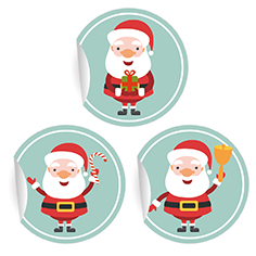 Kartenkaufrausch: 48 fröhliche Weihnachtsmann Aufkleber aus unserer Weihnachts Papeterie in türkis