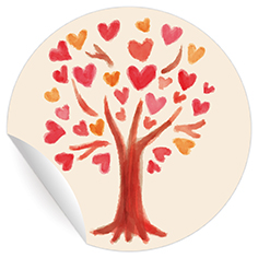 Kartenkaufrausch: 48 herzige Baum Aufkleber aus unserer Liebes Papeterie in beige