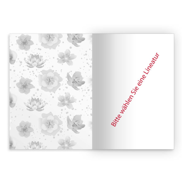 Kartenkaufrausch Notizheft in weiß: Schöne Schulhefte mit leichten Blüten
