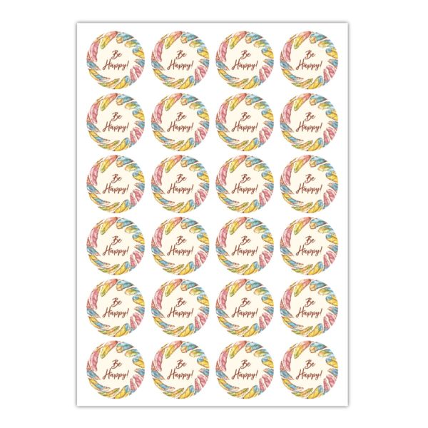 Kartenkaufrausch Sticker in beige: wunderschöne Feder Aufkleber