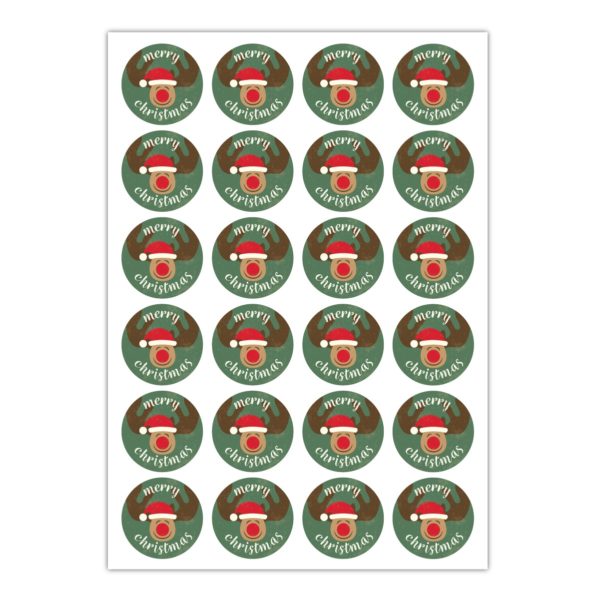 Kartenkaufrausch Sticker in dunkel grün: komische Weihnachts Aufkleber