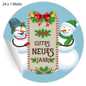 Kartenkaufrausch: Weihnachts Aufkleber mit Schneemännern aus unserer Weihnachts Papeterie in hellblau