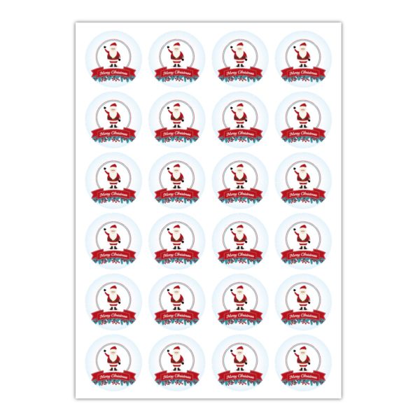 Kartenkaufrausch Sticker in hellblau: 24 liebe Weihnachts Aufklebe