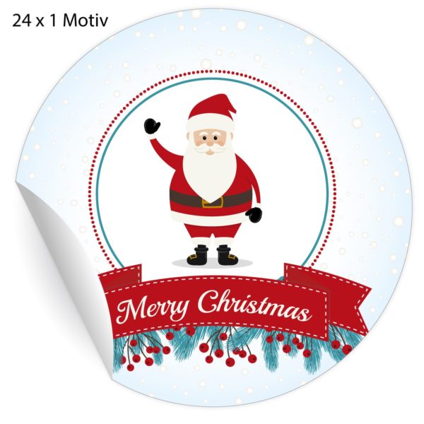 Kartenkaufrausch: 24 liebe Weihnachts Aufklebe aus unserer Weihnachts Papeterie in hellblau
