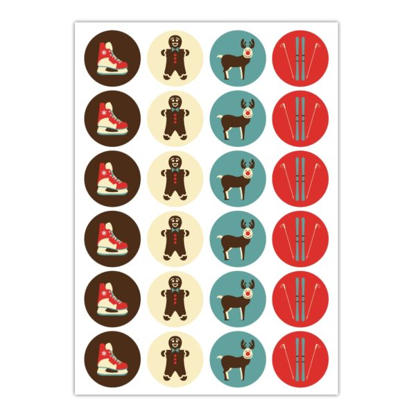 Kartenkaufrausch Sticker in multicolor: Aufkleber mit Weihnachts Elementen