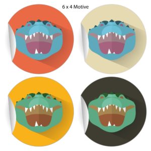 Kartenkaufrausch: coole Krokodil Aufkleber aus unserer Kinder Papeterie in multicolor