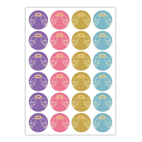 Kartenkaufrausch Sticker in multicolor: Engel Aufkleber mit Heiligenschein