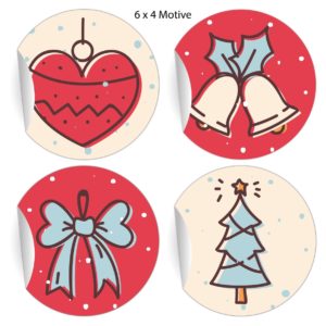 Kartenkaufrausch: Retro Weihnachts Aufkleber mit Herz aus unserer Weihnachts Papeterie in beige