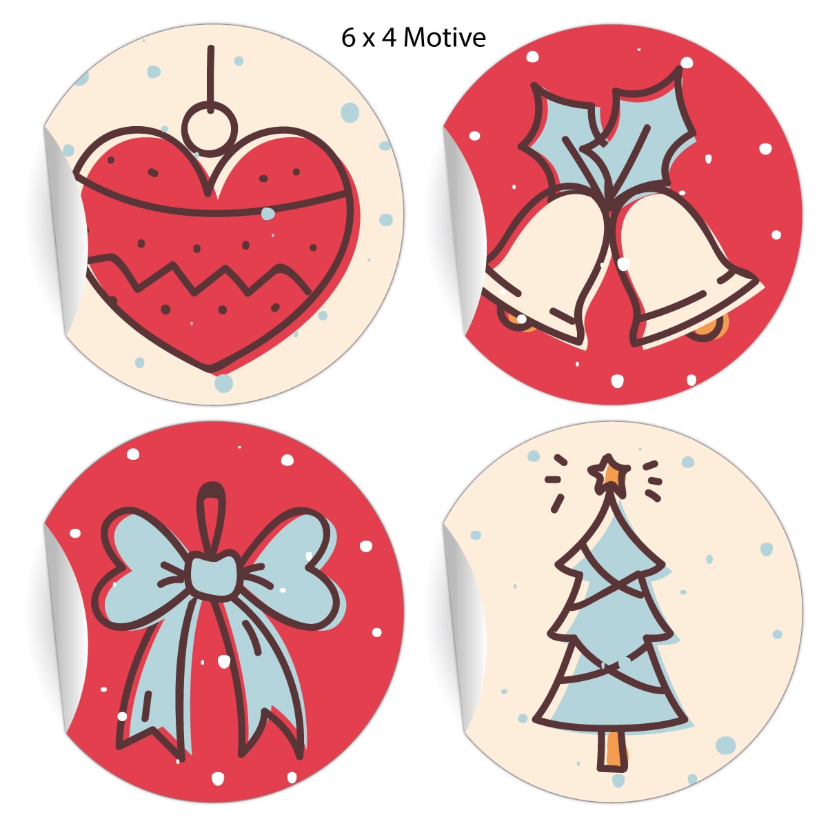 Kartenkaufrausch: Retro Weihnachts Aufkleber mit Herz aus unserer Weihnachts Papeterie in beige
