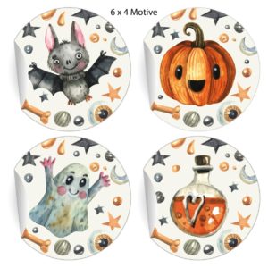 Kartenkaufrausch: Halloween Aufkleber mit Fledermaus aus unserer Halloween Papeterie in beige
