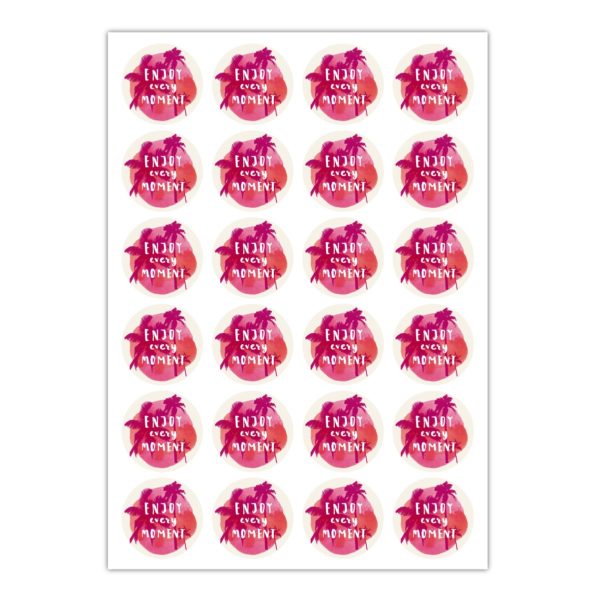 Kartenkaufrausch Sticker in pink: Motto Aufkleber mit Palmen
