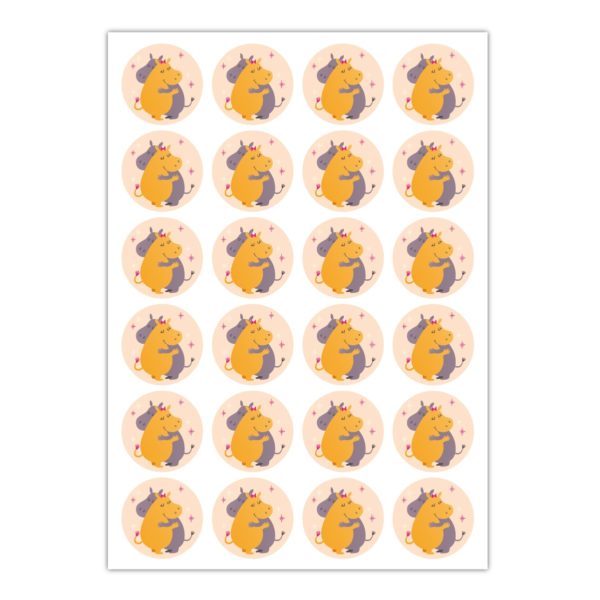 Kartenkaufrausch Sticker in gelb: süße 70er Freundschafts Aufkleber