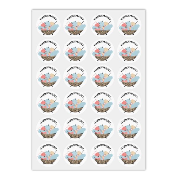 Kartenkaufrausch Sticker in beige: 24 schöne Handarbeits Aufkleber