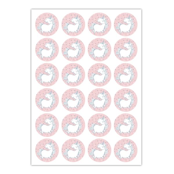 Kartenkaufrausch Sticker in rosa: Einhorn Aufkleber für Mädchen