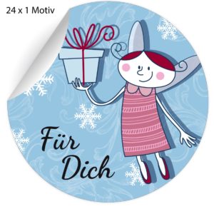 Kartenkaufrausch: niedliche Engel Aufkleber zu Weihnachten aus unserer Weihnachts Papeterie in hellblau