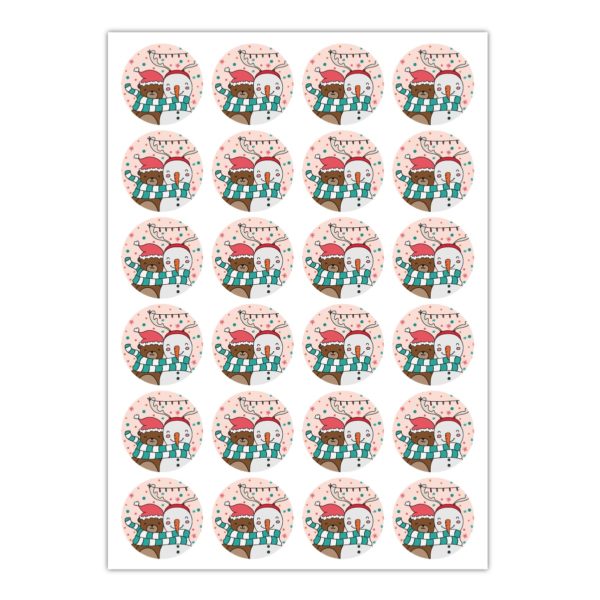 Kartenkaufrausch Sticker in rosa: best friends Weihnachts Aufkleber