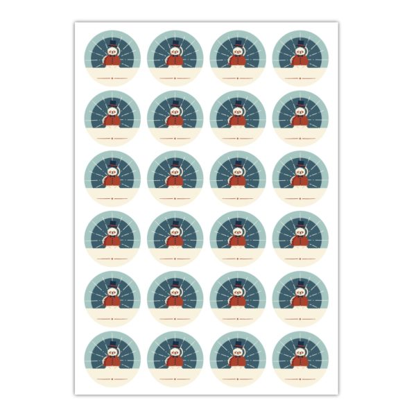 Kartenkaufrausch Sticker in blau: Vintage Weihnachts Aufkleber