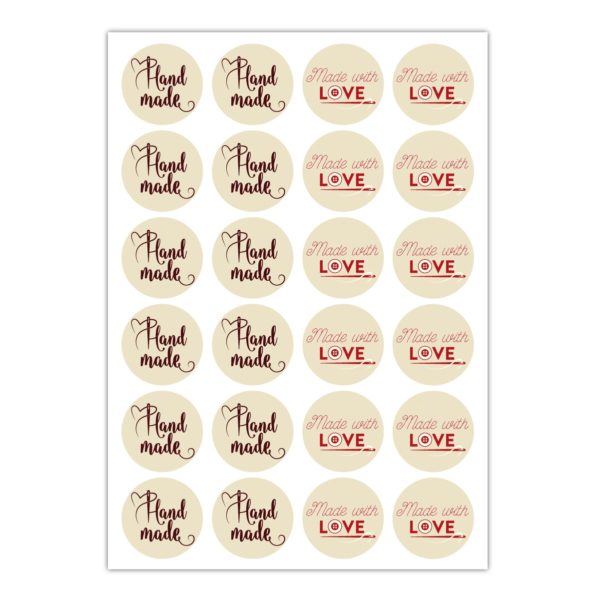 Kartenkaufrausch Sticker in beige: Aufkleber für Selbstgemachtes mit Herz